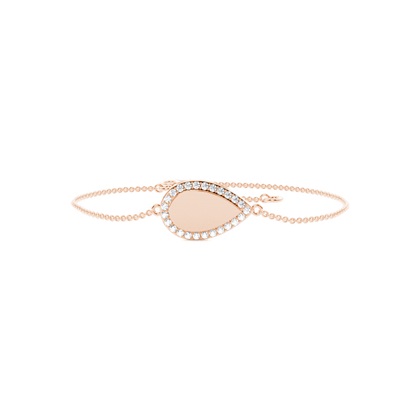 Round diamond pear shape everyday chain bracelet