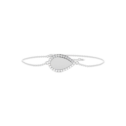Round diamond pear shape everyday chain bracelet