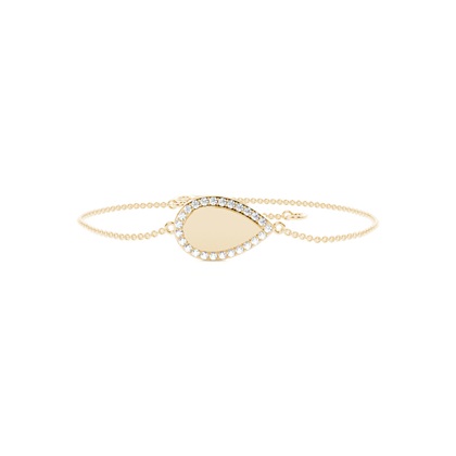 Round diamond pear shape everyday chain bracelet