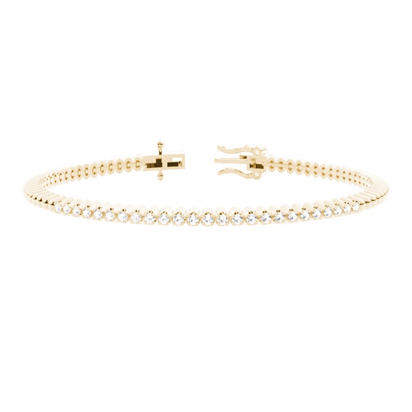 Round Diamonds & Metal look Tennis Bracelets