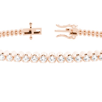 Runde Diamanten im Metall-Look Tennis-Armband