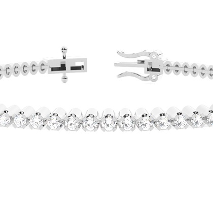 Runde Diamanten im Metall-Look Tennis-Armband