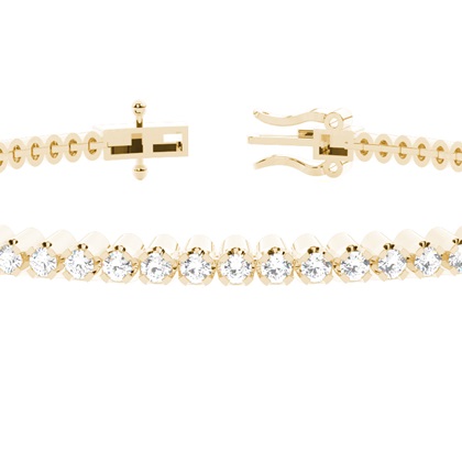 Runde Diamanten im Metall-Look Tennis-Armband