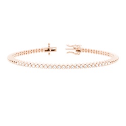 Runde Diamanten im Metall-Look Tennis-Armband