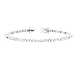 Runde Diamanten im Metall-Look Tennis-Armband