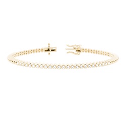 Round Diamonds & Metal look Tennis Bracelets