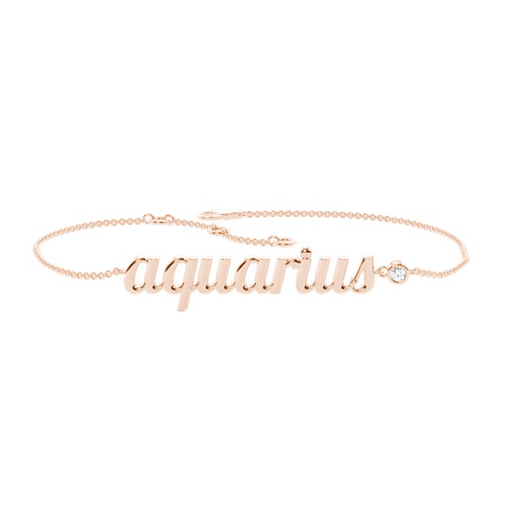 Aquarius Zodiac Diamond Bracelet
