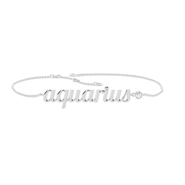 Aquarius Zodiac Diamond Bracelet