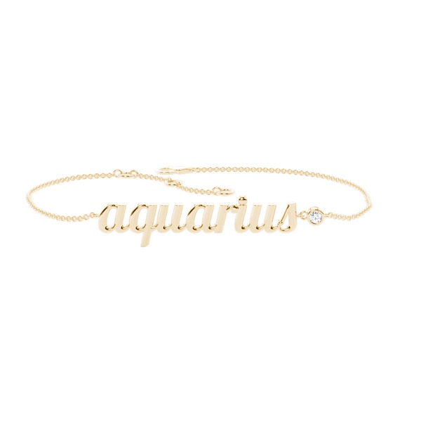 Aquarius Zodiac Diamond Bracelet