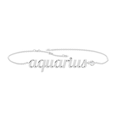Aquarius Zodiac Diamond Bracelet