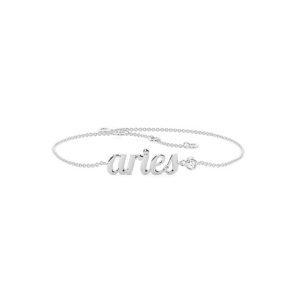 Aries Zodiac Diamond Bracelet
