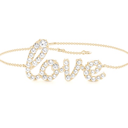 Diamond Studded Love Script Bracelet