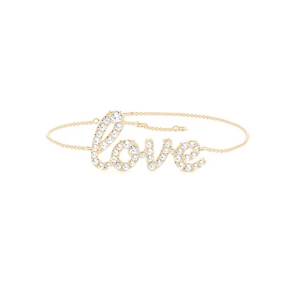Diamond Studded Love Script Bracelet