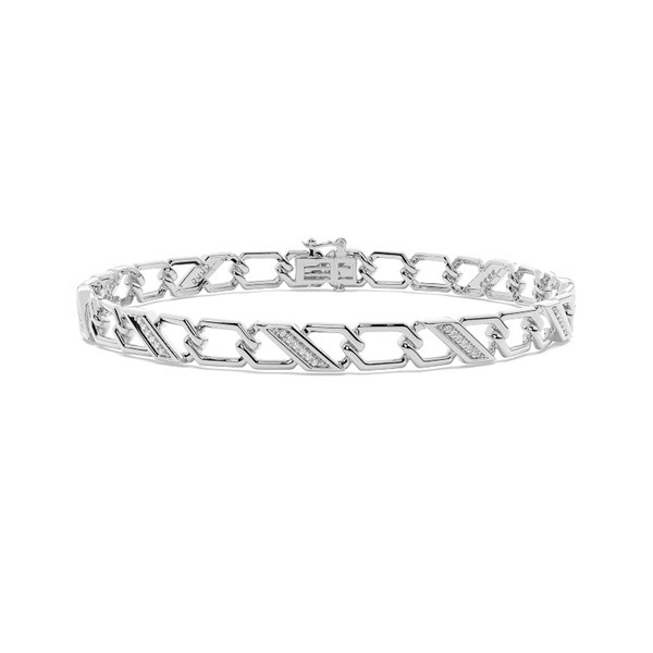 Men's Diamond Studded Link Chain Bracelet
