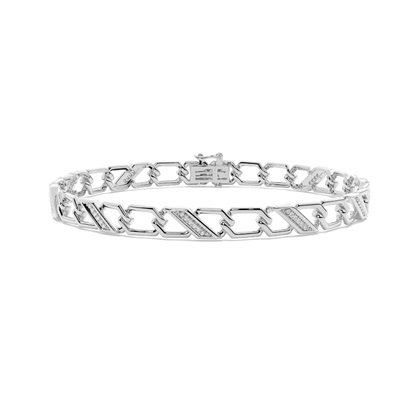 Men's Diamond Studded Link Chain Bracelet