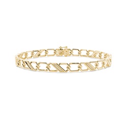Men's Diamond Studded Link Chain Bracelet