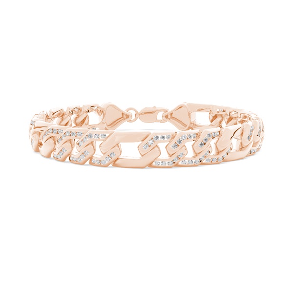 Hexagonal Cuban Links Men's Diamond Bracelet