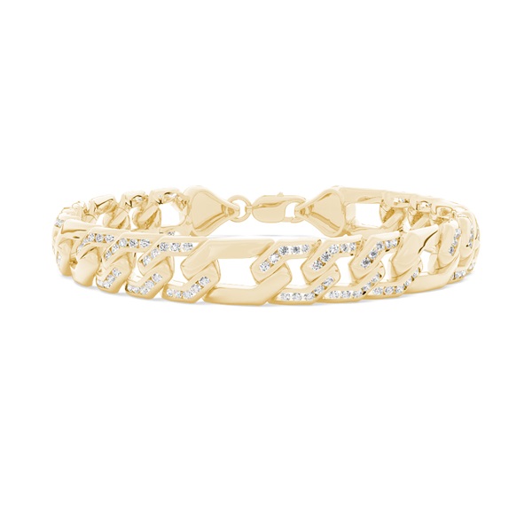 Hexagonal Cuban Links Men's Diamond Bracelet