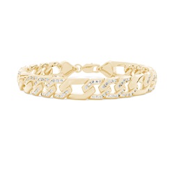 Hexagonal Cuban Links Men's Diamond Bracelet