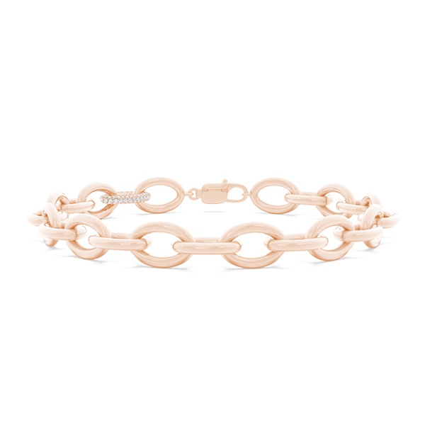 Classic Oval Link Men's Diamond Bracelet