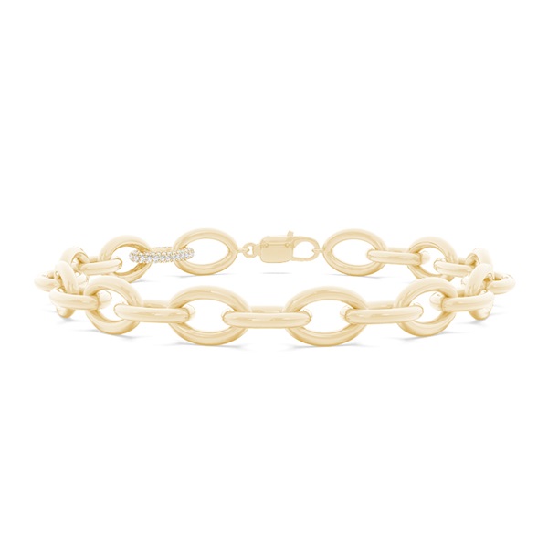 Classic Oval Link Men's Diamond Bracelet