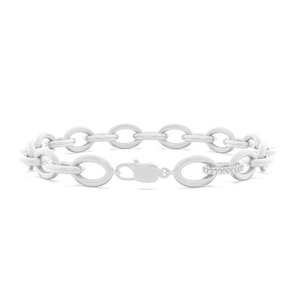Klassisches ovales Diamantarmband für Herren