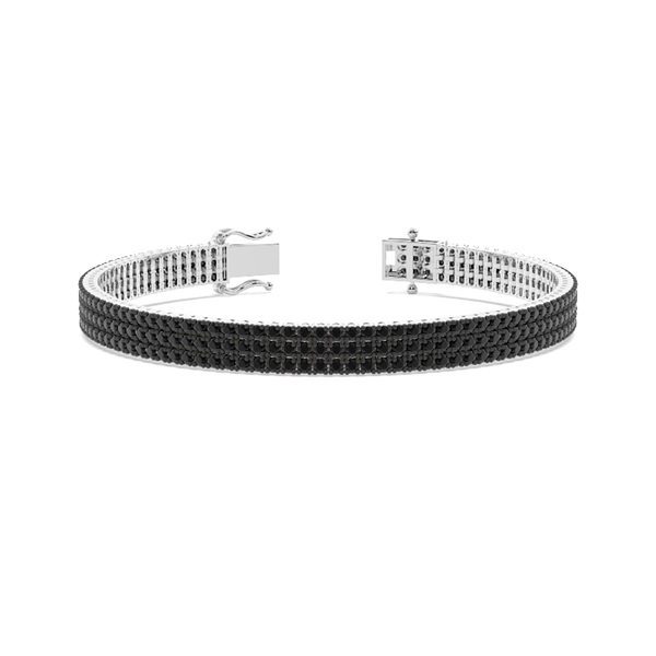 Multi- Row Black Diamond Men's Tennis Bracelet