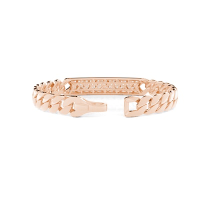 Pave Set Diamond Bar Men's Link Bracelet