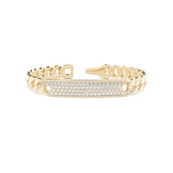 Pavefassung Diamant-Barren-Armkette für Herren