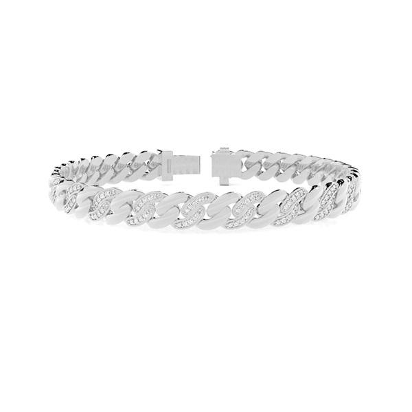 Diamond Two-Tone Cuban Chain Men's Bracelet