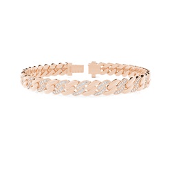 Cuban Two-Tone Herren Diamantarmband