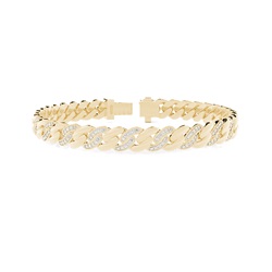 Cuban Two-Tone Herren Diamantarmband