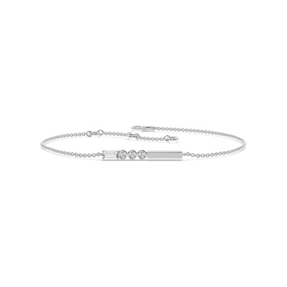 Letter B Morse Code Diamond Initial Bracelet