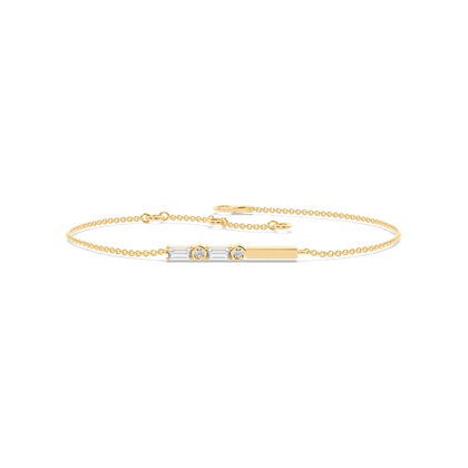 Letter C Morse Code Diamond Initial Bracelet