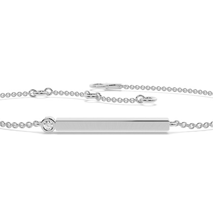 Buchstabe E Morsecode Diamant Initial Armband