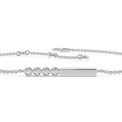 Buchstabe H Morsecode Diamant Initial Armband