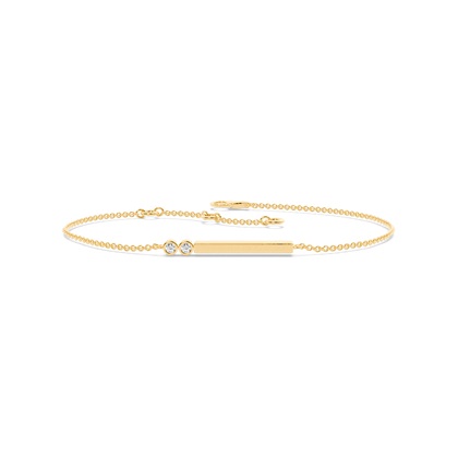 Letter I Morse Code Diamond Initial Bracelet