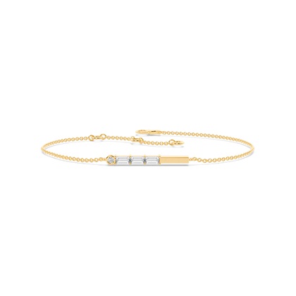Baguette Yellow Gold Diamond Bracelets