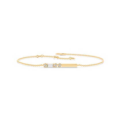 Letter L Morse Code Diamond Initial Bracelet