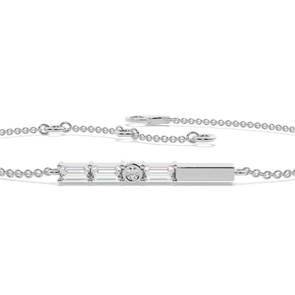 Buchstabe Q Morsecode Diamant Initial Armband