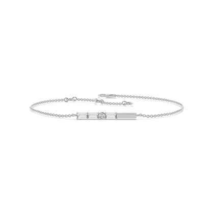 Letter Q Morse Code Diamond Initial Bracelet