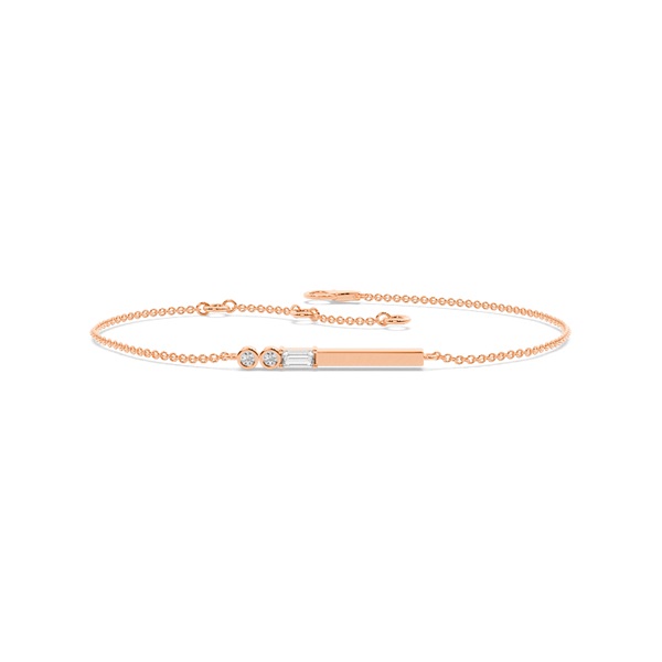 Letter U Morse Code Diamond Initial Bracelet