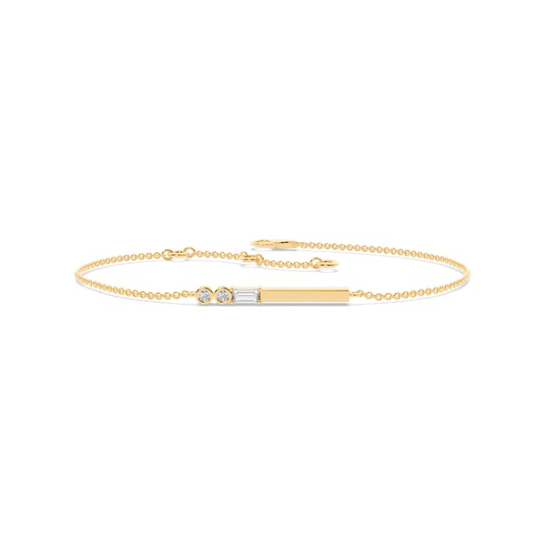 Letter U Morse Code Diamond Initial Bracelet