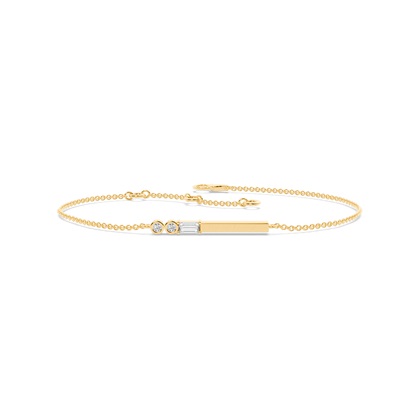 Letter U Morse Code Diamond Initial Bracelet