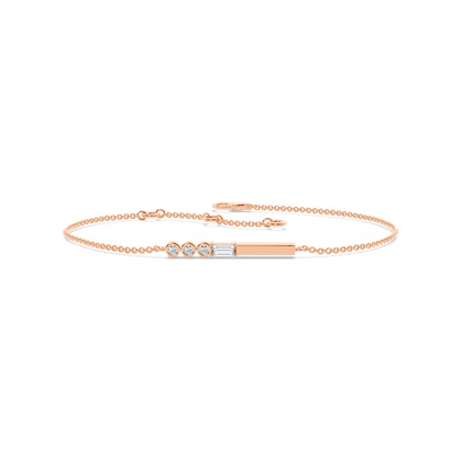 Letter V Morse Code Diamond Initial Bracelet