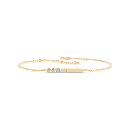 Letter V Morse Code Diamond Initial Bracelet