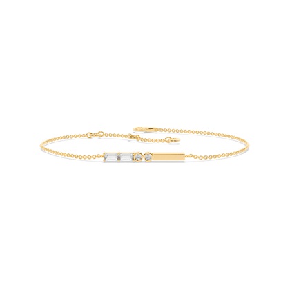 Baguette Yellow Gold Diamond Bracelets