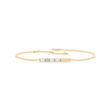 Baguette Yellow Gold Diamond Bracelets