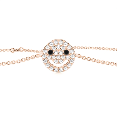 Zartes Smiley-Armband mit runden Diamanten im Pavé-Set