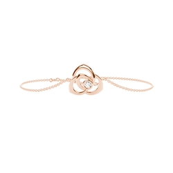 Bezel Set Round Diamond Delicate Rose Chain Bracelet